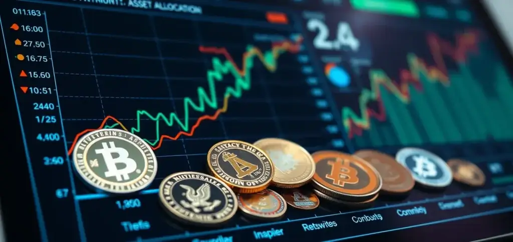 Una cartera de criptomonedas bien organizada que muestra varios altcoins, enfatizando la gestión de riesgos y las estrategias de asignación de activos.