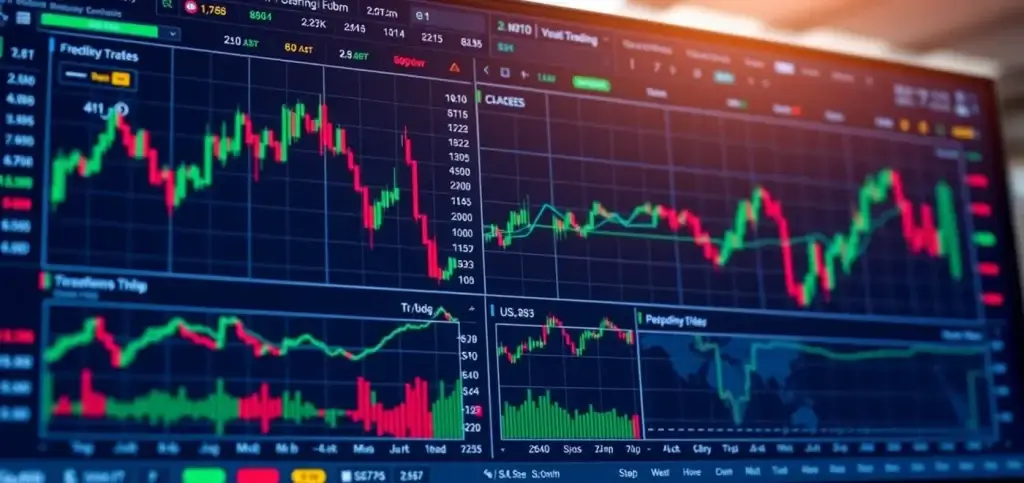 Сложный торговый интерфейс, демонстрирующий усовершенствованные графики и различные типы заказов для криптовалют, идеально подходящих для профессиональных торговых инструментов.