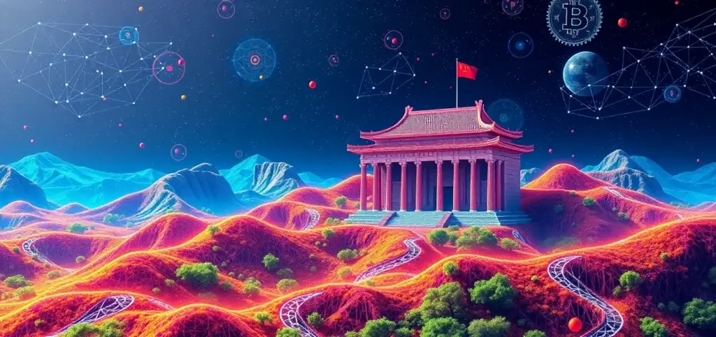 Eine visuelle Darstellung der digitalen Zentralbankwährungen mit Symbolen digitaler Währungen wie CBDC und digitalem Yuan vor dem Hintergrund einer digitalen Finanzwelt.