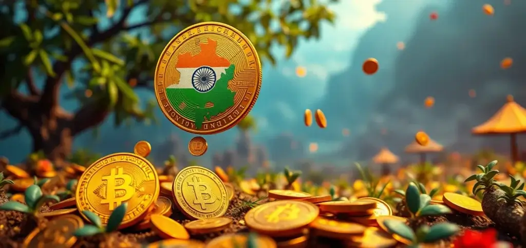A detailed infographic showcasing the growth of the India crypto market, highlighting Indian exchanges, and rupee trading trends.