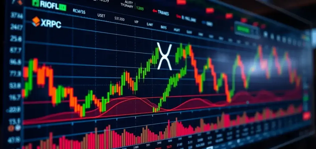 Una representación visual de la integración comercial de XRP en varias plataformas de activos digitales, destacando la liquidez y las tendencias del mercado.