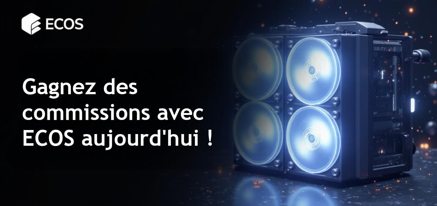 Programme d’affiliation ECOS : gagnez jusqu’à 15 % en promouvant le minage en cloud