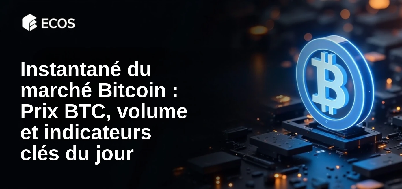 Instantané du marché Bitcoin : Prix BTC, volume et indicateurs clés du jour