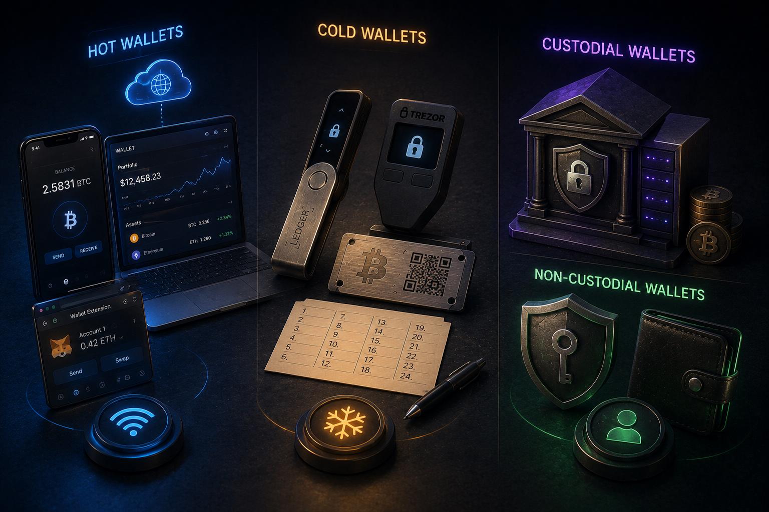 Main types of crypto wallets